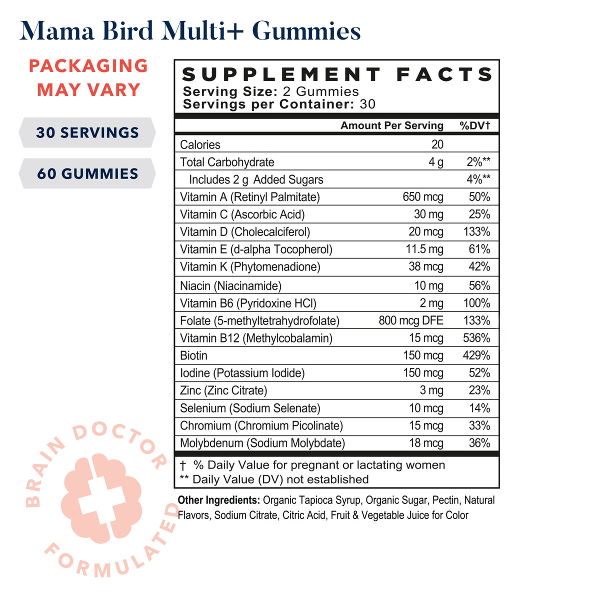 Mama Bird Prenatal Multi+ Gummies