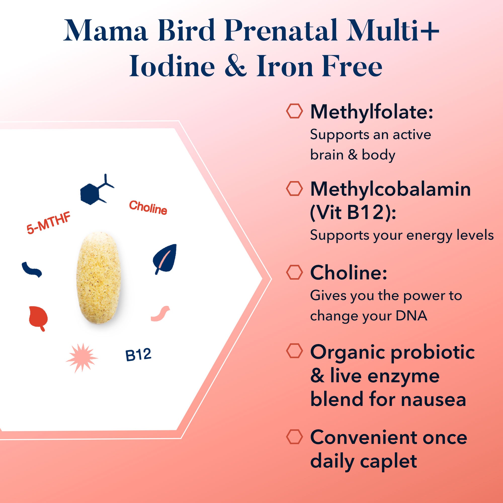 Mama Bird® Prenatal Multi+ Iodine & Iron Free