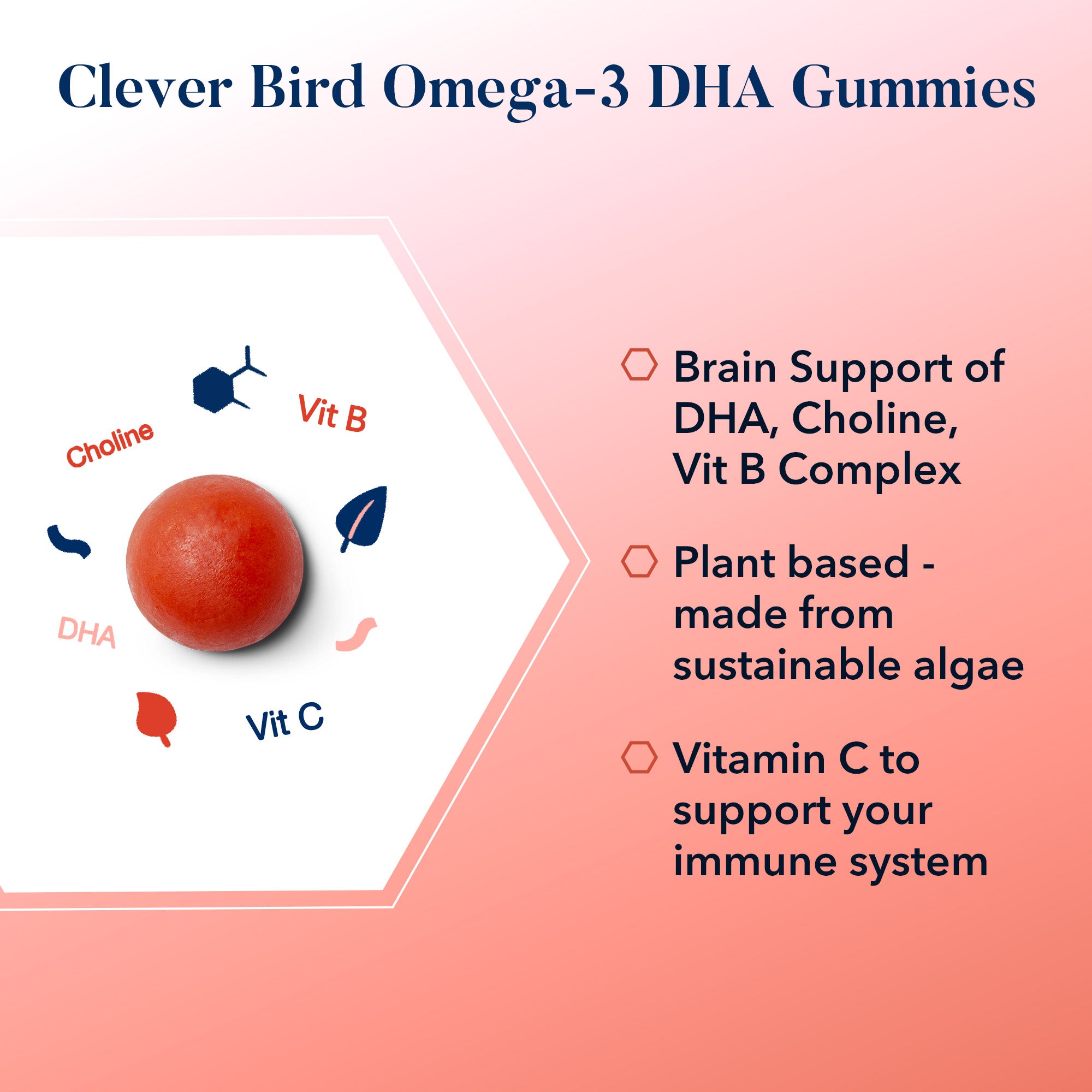 Clever Bird Omega-3 DHA Gummies